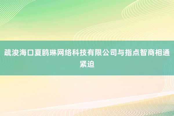 疏浚海口夏鸥琳网络科技有限公司与指点智商相通紧迫